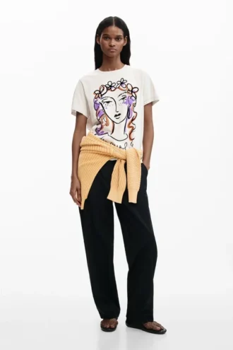 T-Shirt mit Gesichtsaufdruck