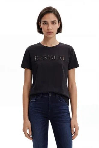 T-Shirt mit glänzendem Logo