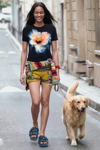 T-Shirt mit großem Blumenprint