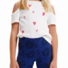 T-Shirt mit Herzausschnitt