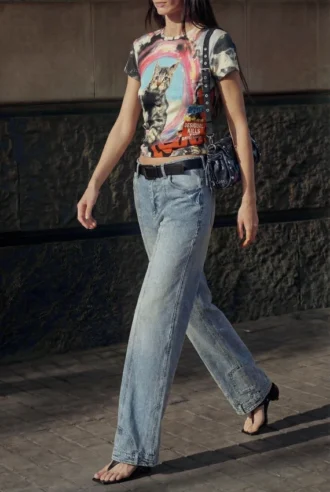 T-Shirt mit Katzenprint
