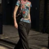T-Shirt mit Katzenprint T-Shirt mit Katzenprint