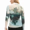 T-Shirt mit Knöpfen und Struktur
