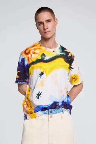T-Shirt mit Kosmos-Print