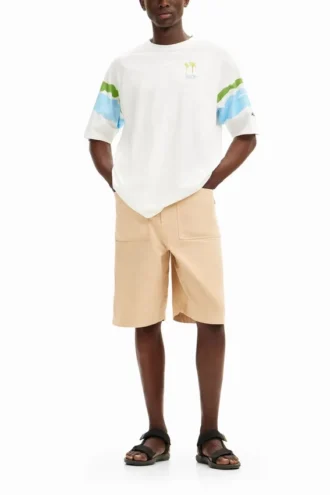 T-Shirt mit Palmen im Aquarell-Look