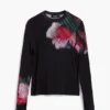 T-Shirt mit pixeligen Blumen