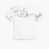 T-Shirt mit Rippbündchen und Schriftzug