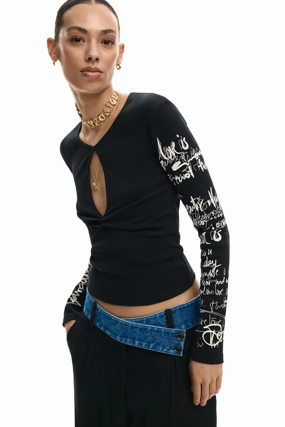 T-Shirt mit Schriftzug T-Shirt mit Schriftzug