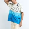T-Shirt mit tropischem Farbverlauf