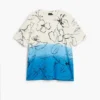 T-Shirt mit tropischem Farbverlauf