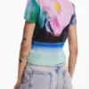 T-Shirt mit verblasstem Landschaftsmotiv