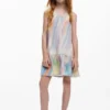 Tie-Dye-Jeans-Kleid