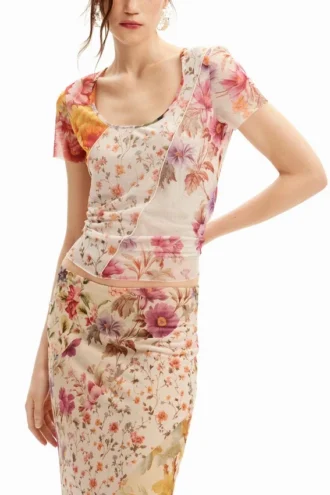 Tüll-Blumen-T-Shirt