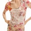 Tüll-Blumen-T-Shirt Tüll-Blumen-T-Shirt