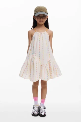 Trägerkleid mit Pompons