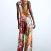 Tropischer Wickel-Jumpsuit