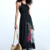 Tropisches Neckholder-Kleid Tropisches Neckholder-Kleid