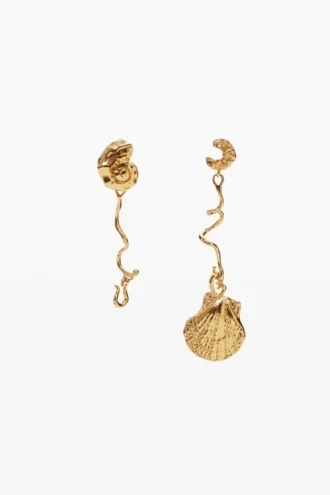 Unregelmäßige goldene Muschelohrringe Zalio Unregelmäßige goldene Muschelohrringe Zalio