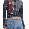 Vichy-Frucht-Pullover