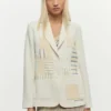 Weißer Patchwork-Blazer Weißer Patchwork-Blazer