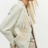 Weißer Patchwork-Blazer Weißer Patchwork-Blazer
