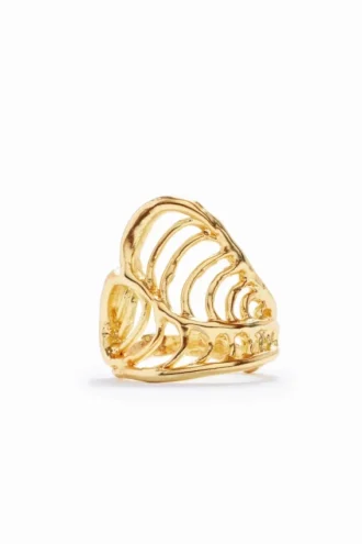 Zalio vergoldeter Ring mit Blatt-Herz