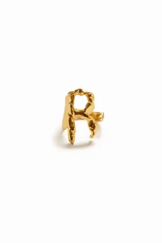 Zalio vergoldeter Ring mit dem Buchstaben R