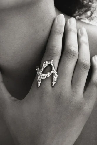 Zalio versilberter Ring mit dem Buchstaben A