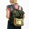 Zweifarbiger gewachster Voyager-Rucksack