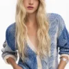 Zweifarbiger Strickcardigan