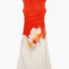 Zweifarbiges Blumenkleid